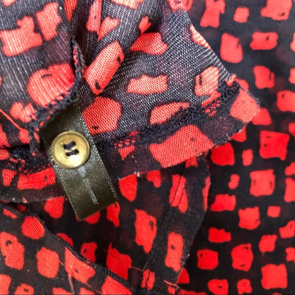 The Limited Navy and Red Sheer Blouse - Picture 5 of 5